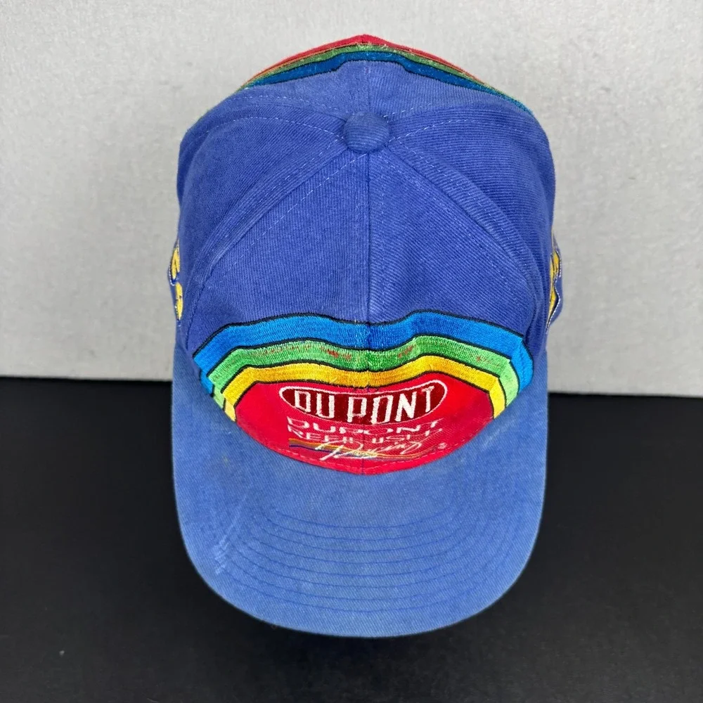 Vintage Dupont Refinish Racing #24 Jeff Gordon Snapback Hat Nutmeg Rainbow Cap